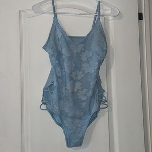 Baby Blue Rue Bleu One Piece Lace Swimsuit Size Medium